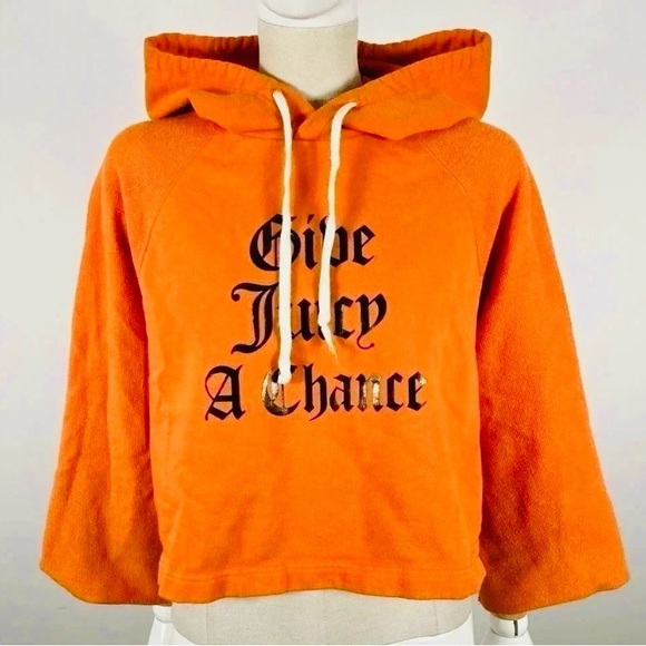 Juicy Couture Orange Cropped Graphic Hoodie - Picture 5 of 12